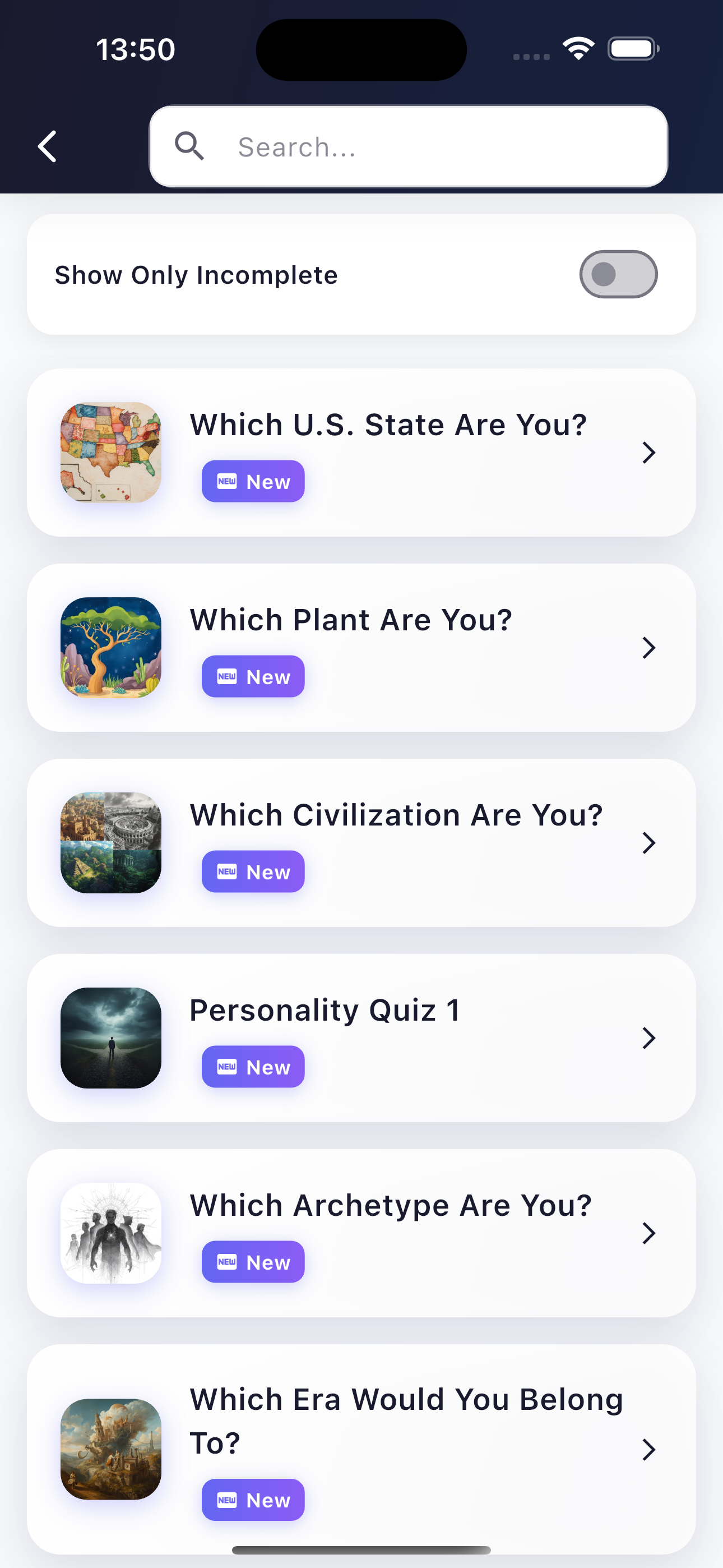 Hundreds of quizzes
